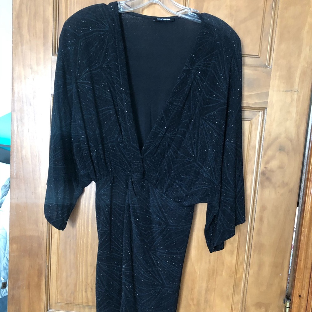 Fashion Nova black sequins formal dress